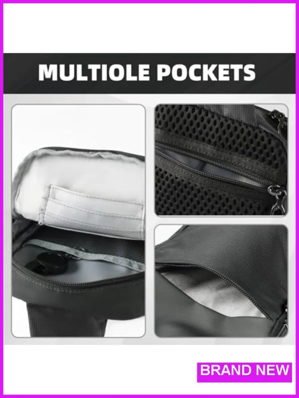 Anti Theft RFID Sling Bag Water Resistant Crossbody Chest Bag Travel